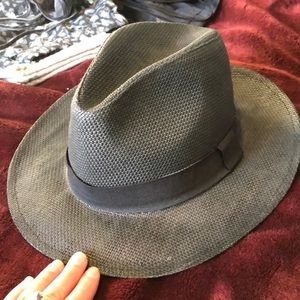 Black Fedora Longer Brim Straw Hat